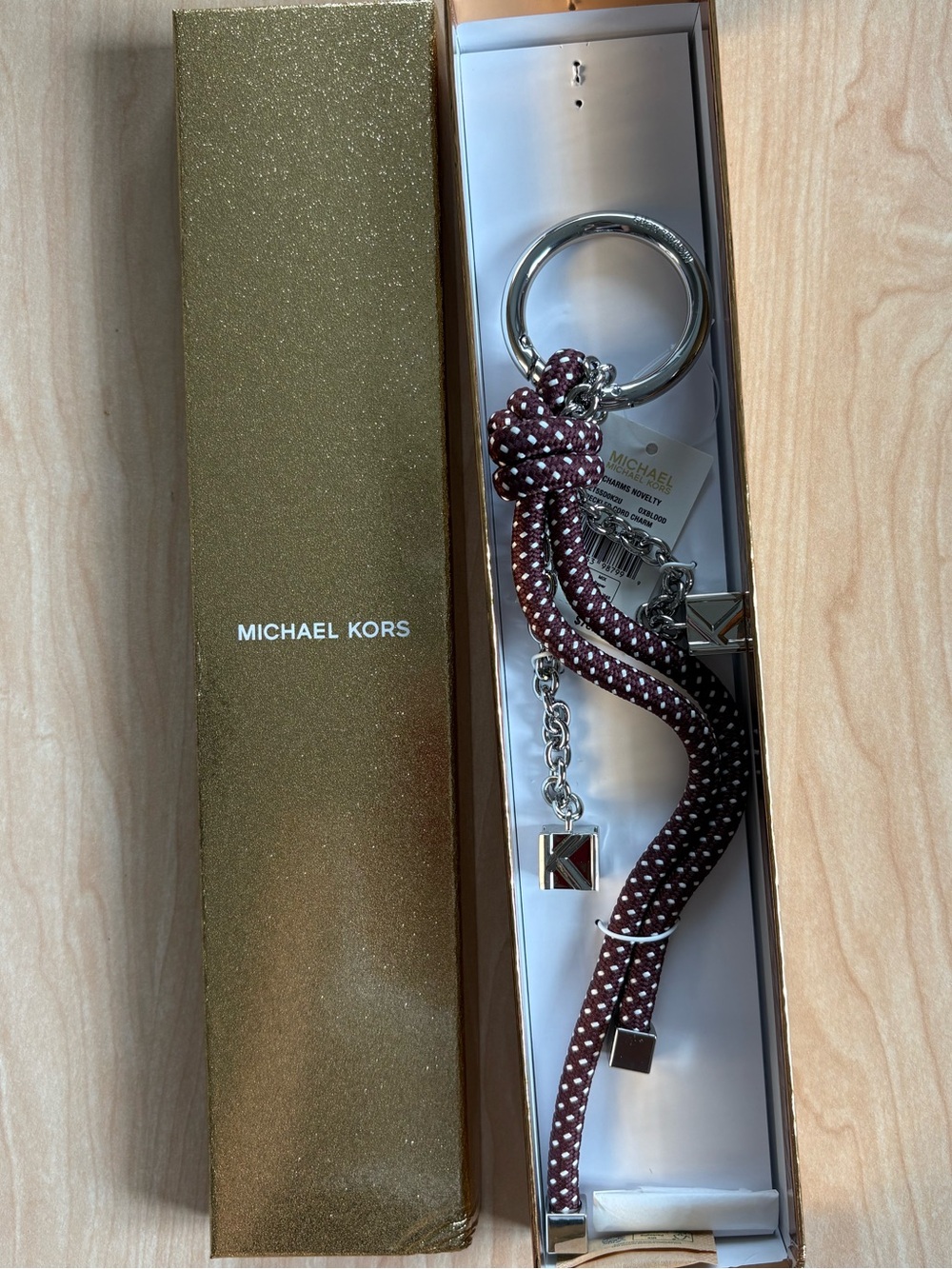 Michael Kors braided cord bag charm